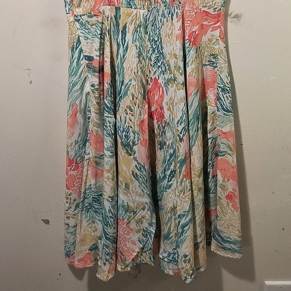 Old Navy Women's Small Petite Pink & Green Spaghetti Strap Sundress Mini Dress - Picture 6 of 7